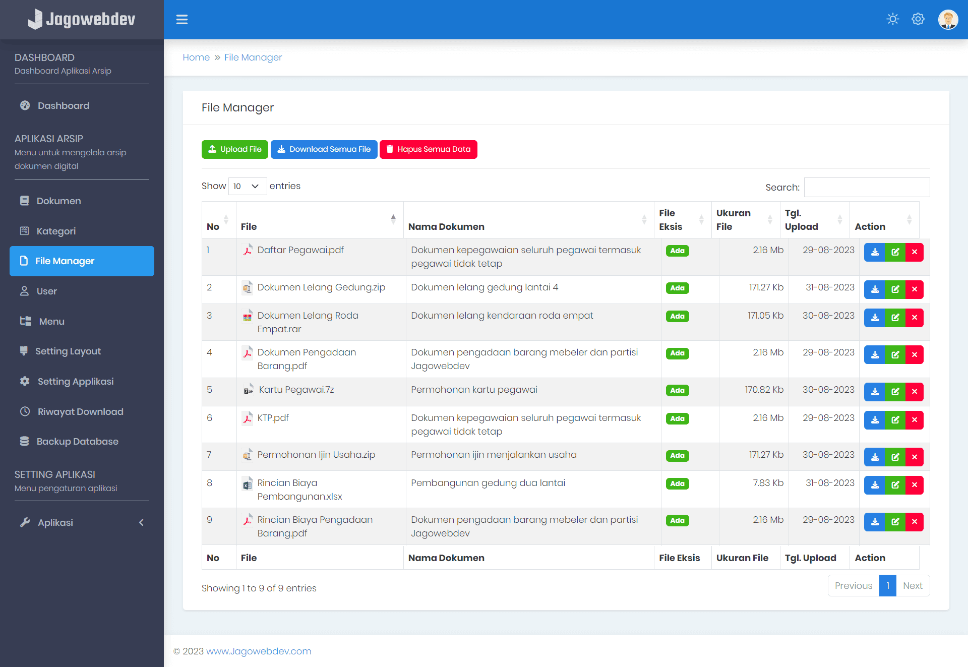 Menu File Manager